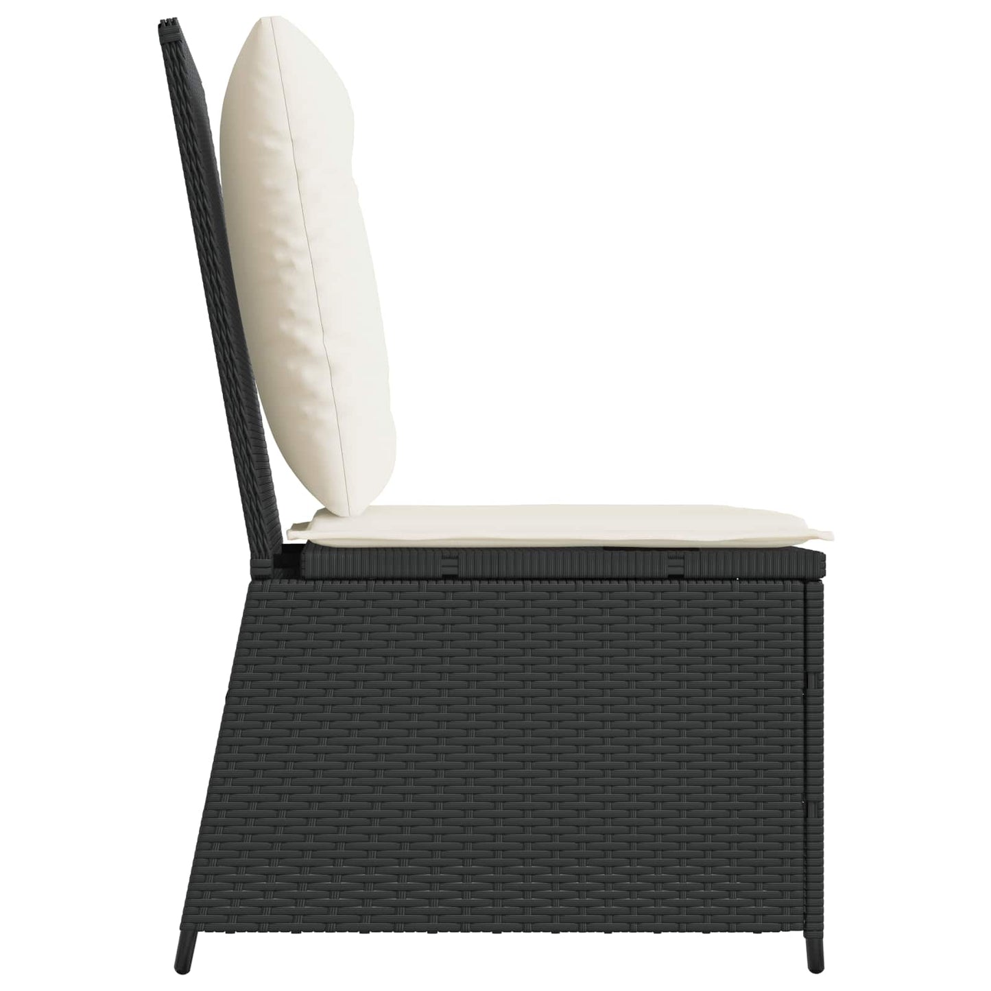 vidaXL Sofá de jardim com almofada Preto e Branco Creme vime PE