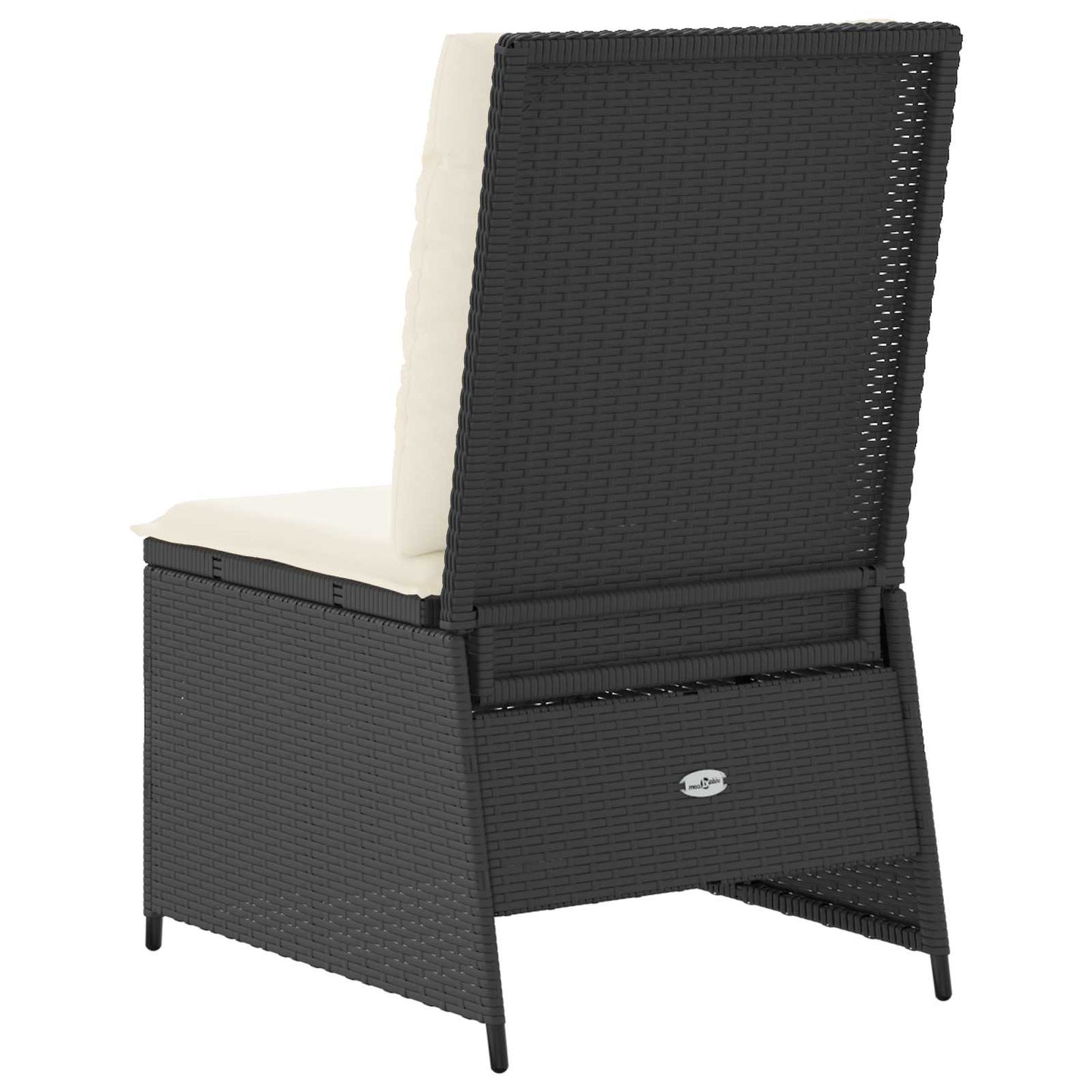 vidaXL Sofá de jardim com almofada Preto e Branco Creme vime PE