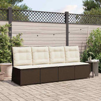 vidaXL Sofá de jardim com almofada Preto e Branco Creme vime PE