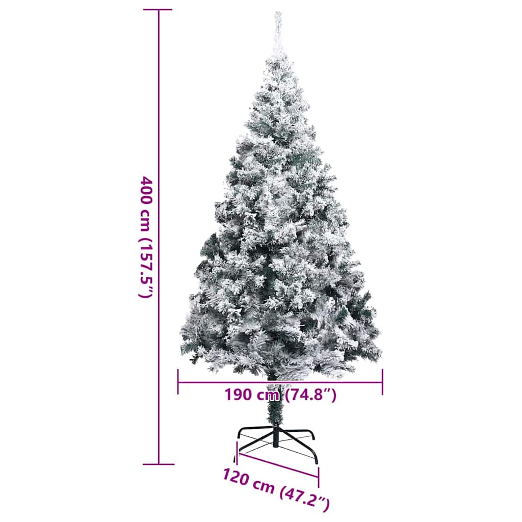 vidaXL Árvore de Natal Artificial Pré-iluminada Verde 400 cm PVC