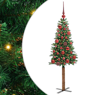 vidaXL Árvore de Natal Slim com 150 LEDs com suporte Verde 150 cm