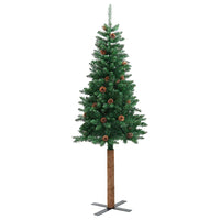 vidaXL Árvore de Natal Slim com 150 LEDs com suporte Verde 150 cm