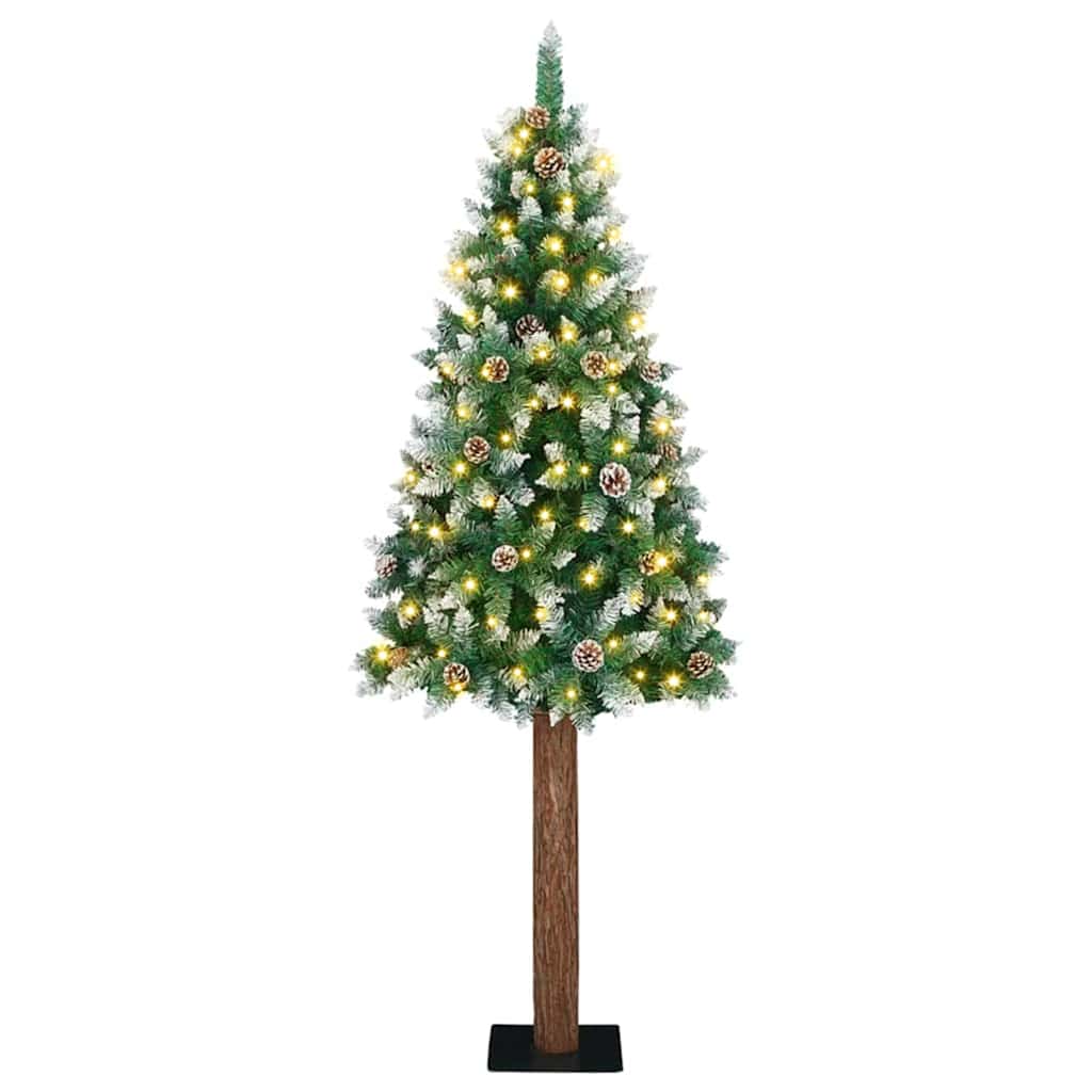 vidaXL Árvore de Natal Slim com 150 LEDs com suporte Verde 150 cm