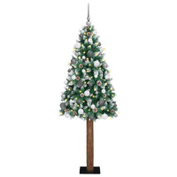 vidaXL Árvore de Natal Slim com 150 LEDs com suporte Verde 150 cm