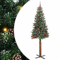 vidaXL Árvore de Natal Slim com 150 LEDs com suporte Verde 150 cm