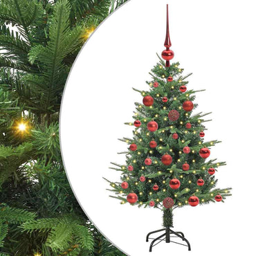 vidaXL Árvore de Natal Artificial Pré-iluminada com Conjunto de Bolas