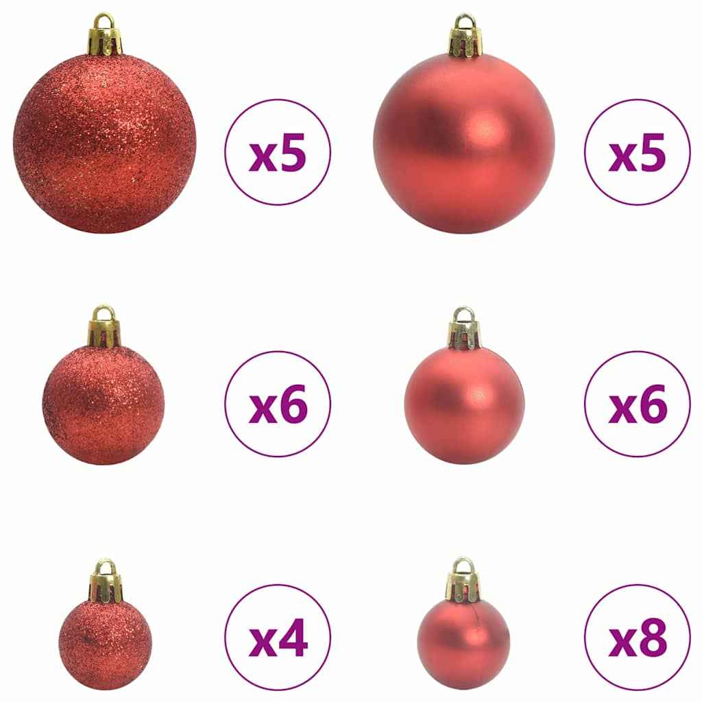 vidaXL Árvore de Natal Artificial Pré-iluminada com Conjunto de Bolas