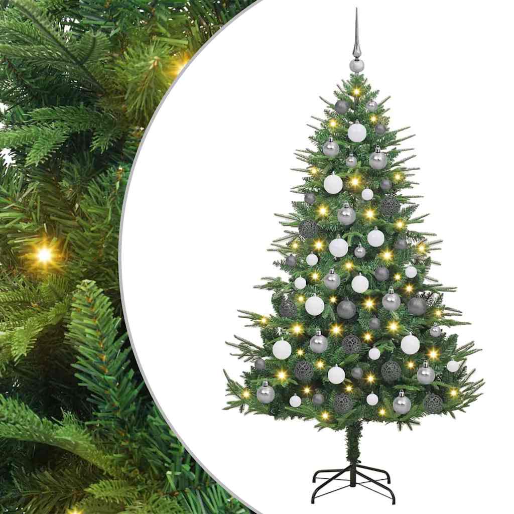 vidaXL Árvore de Natal Artificial Pré-iluminada com Conjunto de Bolas
