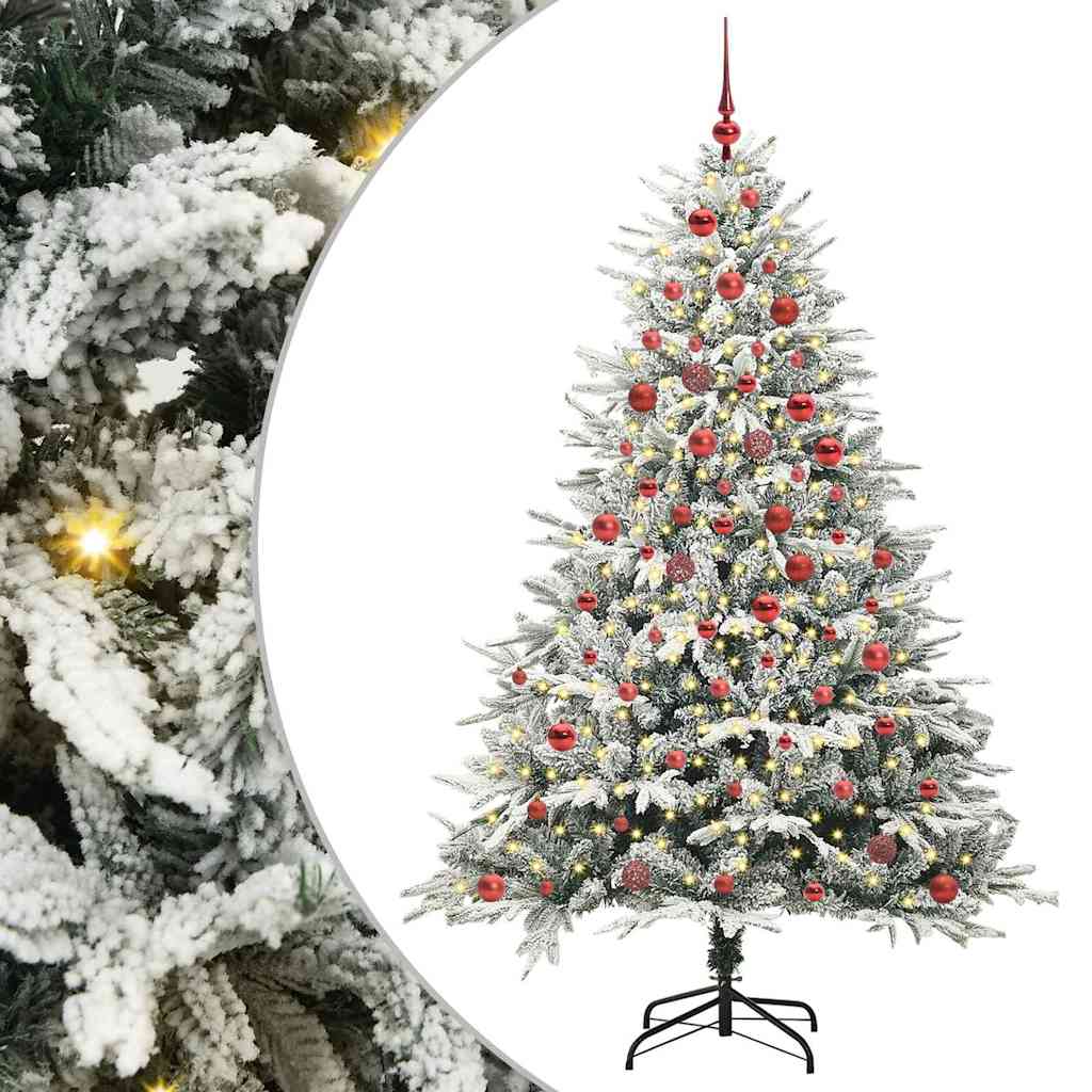 vidaXL Árvore de Natal Artificial Pré-iluminada com Conjunto de Bolas