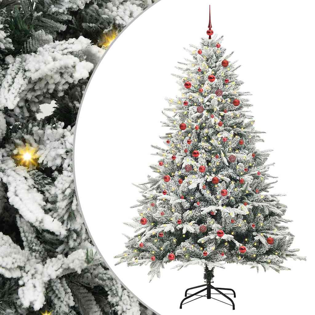 vidaXL Árvore de Natal Artificial Pré-iluminada com Conjunto de Bolas