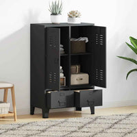 vidaXL Roupeiro estilo industrial em metal 67x35x107 cm preto