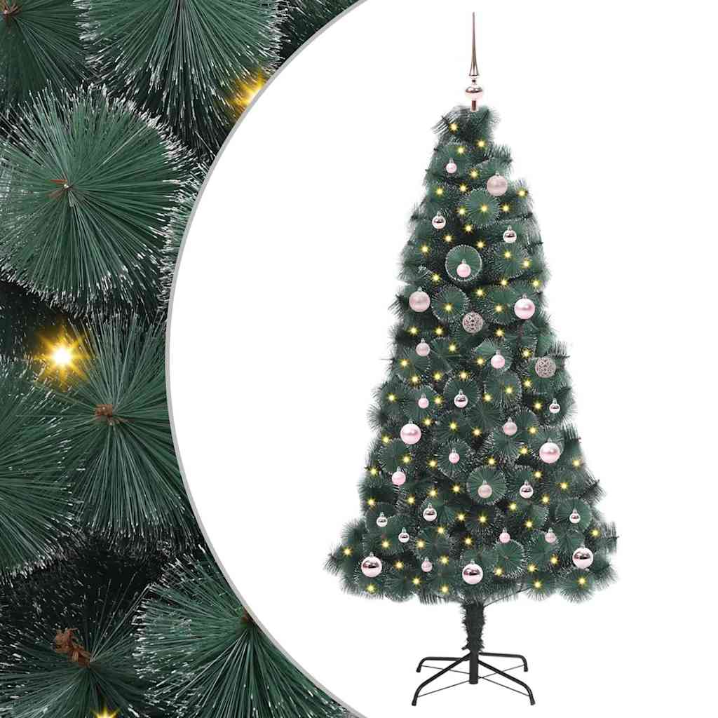 vidaXL Árvore de Natal Artificial Pré-iluminada com Conjunto de Bolas