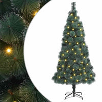 vidaXL Árvore de Natal Artificial Pré-iluminada com Conjunto de Bolas