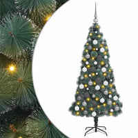 vidaXL Árvore de Natal Artificial Pré-iluminada com Conjunto de Bolas