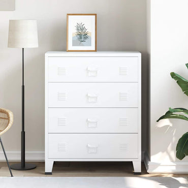 vidaXL Armário de gavetas em metal estilo industrial 78x40x93 cm preto