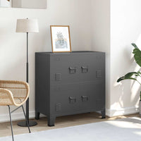 vidaXL Aparador de arrumação industrial 75x40x80 cm aço preto