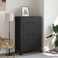 vidaXL Aparador de arrumação industrial 75x40x80 cm aço preto
