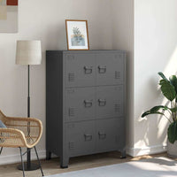 vidaXL Aparador de arrumação industrial 75x40x80 cm aço preto