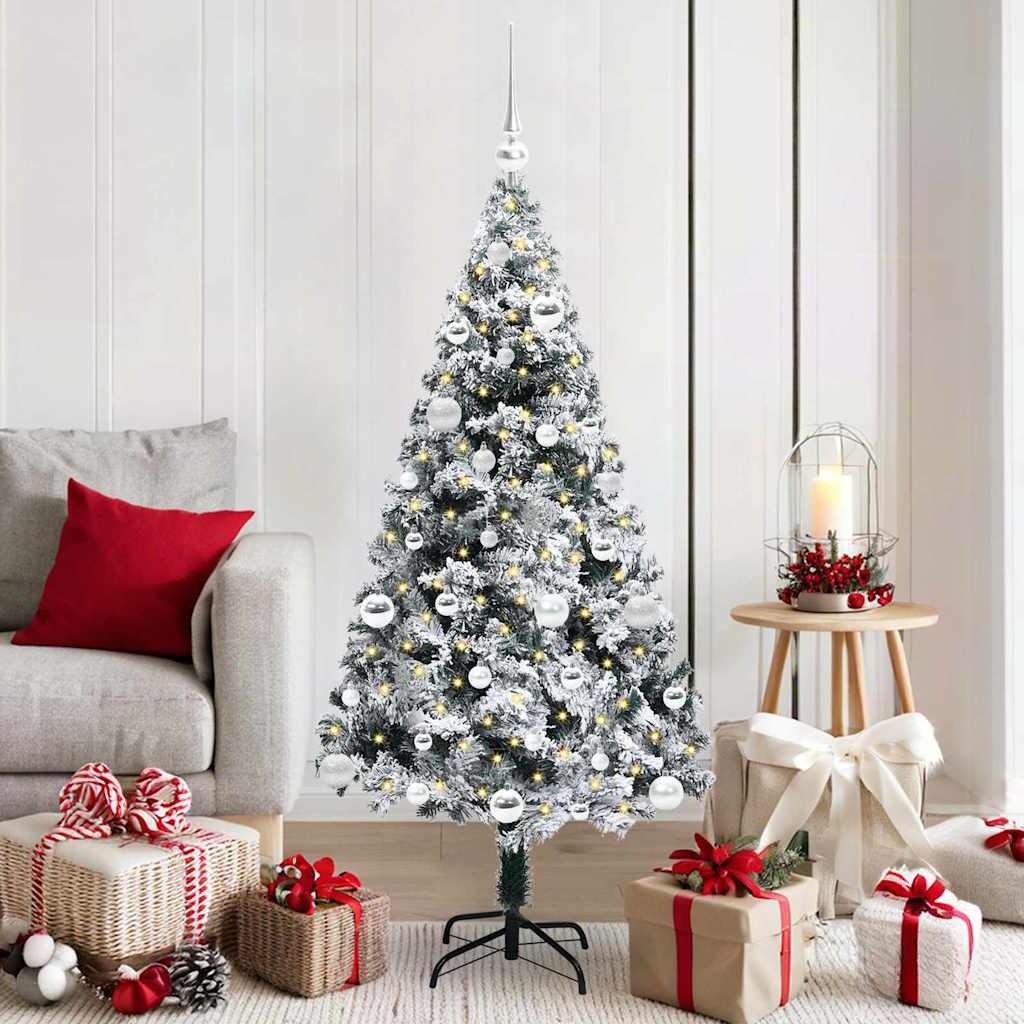 vidaXL Árvore de Natal Artificial Branco 150 cm PVC, Aço e Plástico