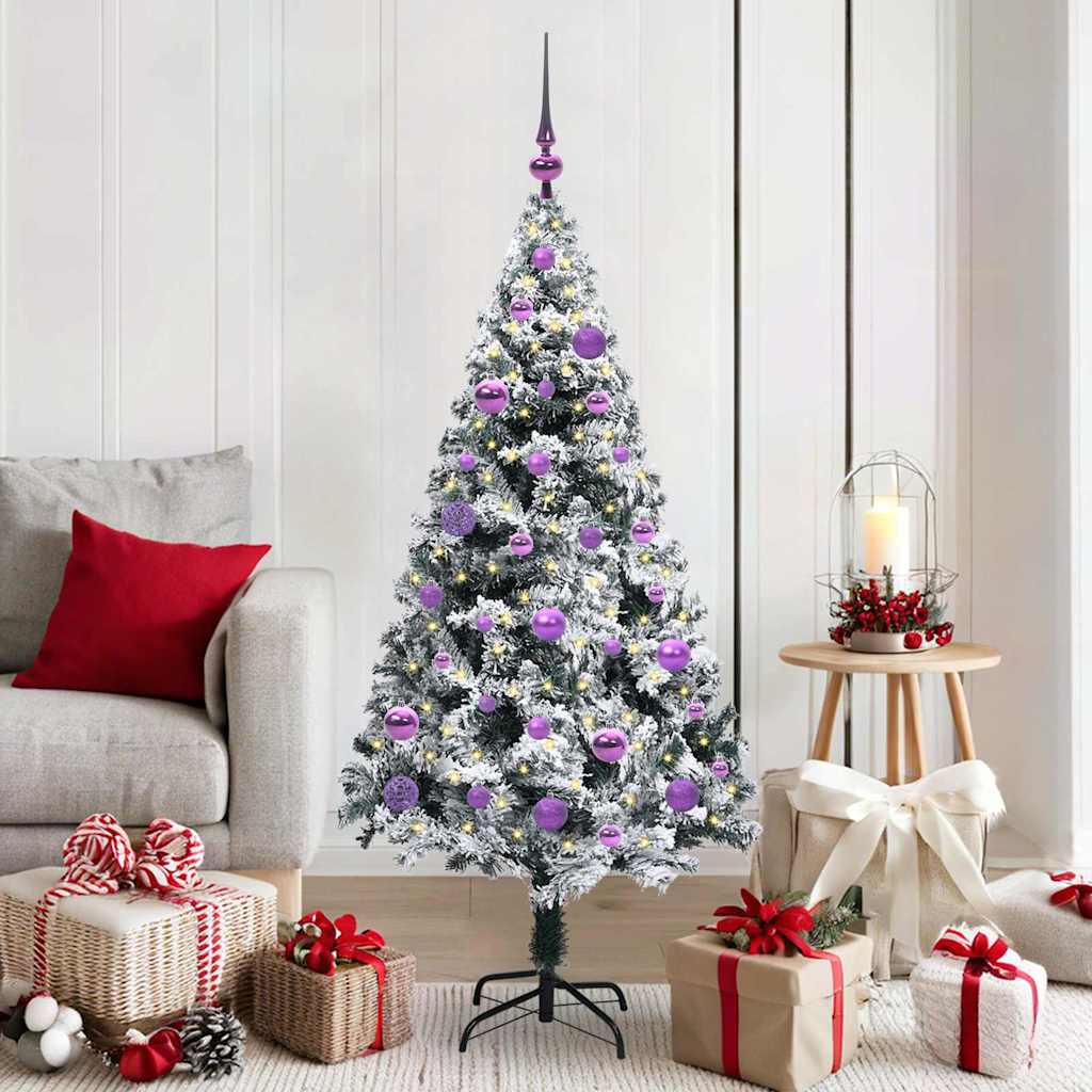 vidaXL Árvore de Natal Artificial Branco 150 cm PVC, Aço e Plástico
