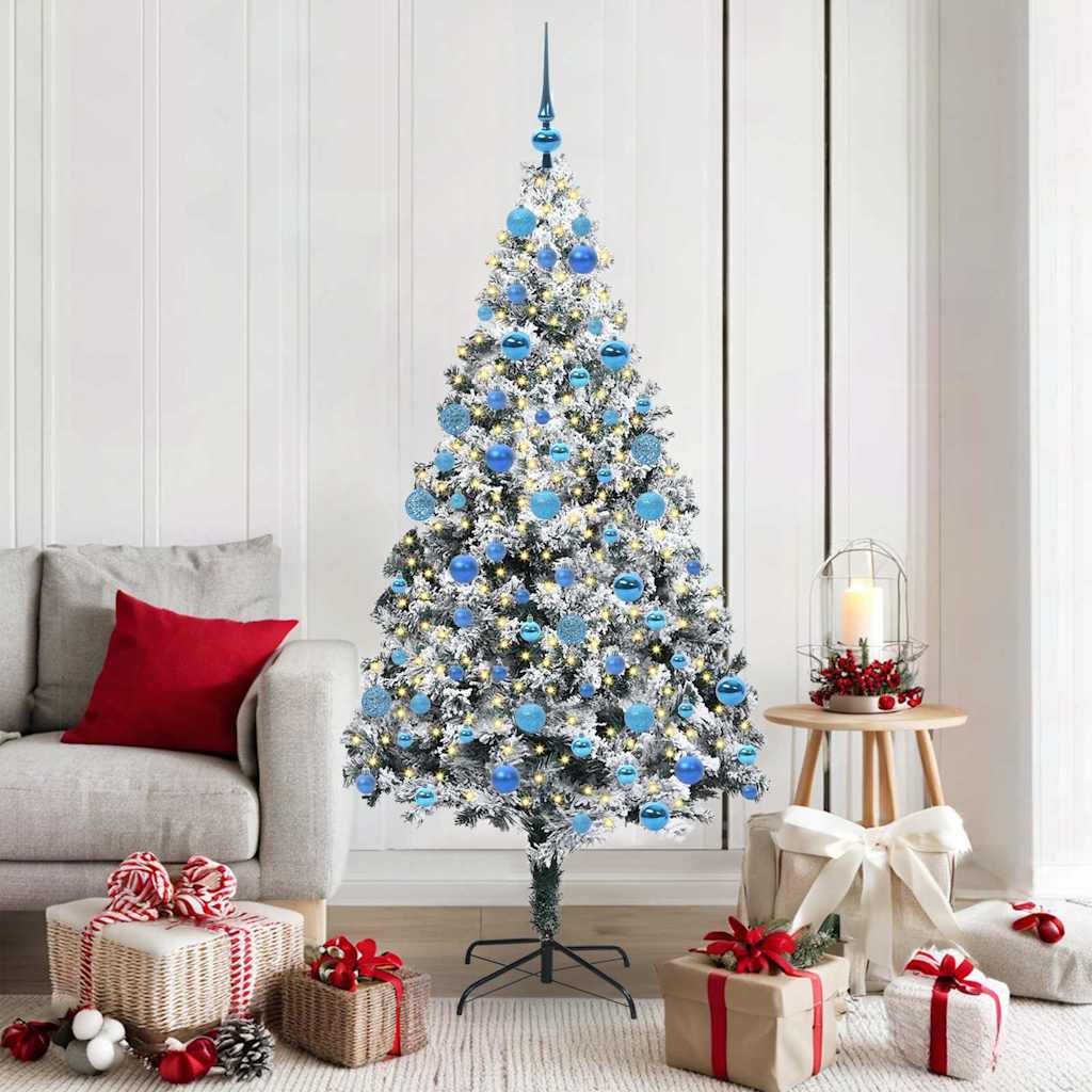 vidaXL Árvore de Natal Artificial Branco 150 cm PVC, Aço e Plástico