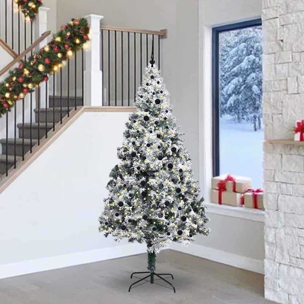 vidaXL Árvore de Natal Artificial Branco 150 cm PVC, Aço e Plástico
