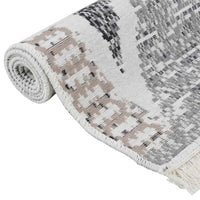 vidaXL Tapete 120x180 cm algodão preto e cinzento