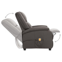 vidaXL Poltrona de massagens couro genuíno cinza