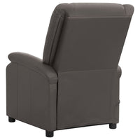 vidaXL Poltrona de massagens couro genuíno cinza