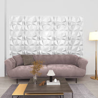 vidaXL Painéis de parede 3D 24 pcs 50x50 cm 6 m² branco diamante