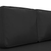 vidaXL Chaise longue com almofadões e rolo couro artificial preto