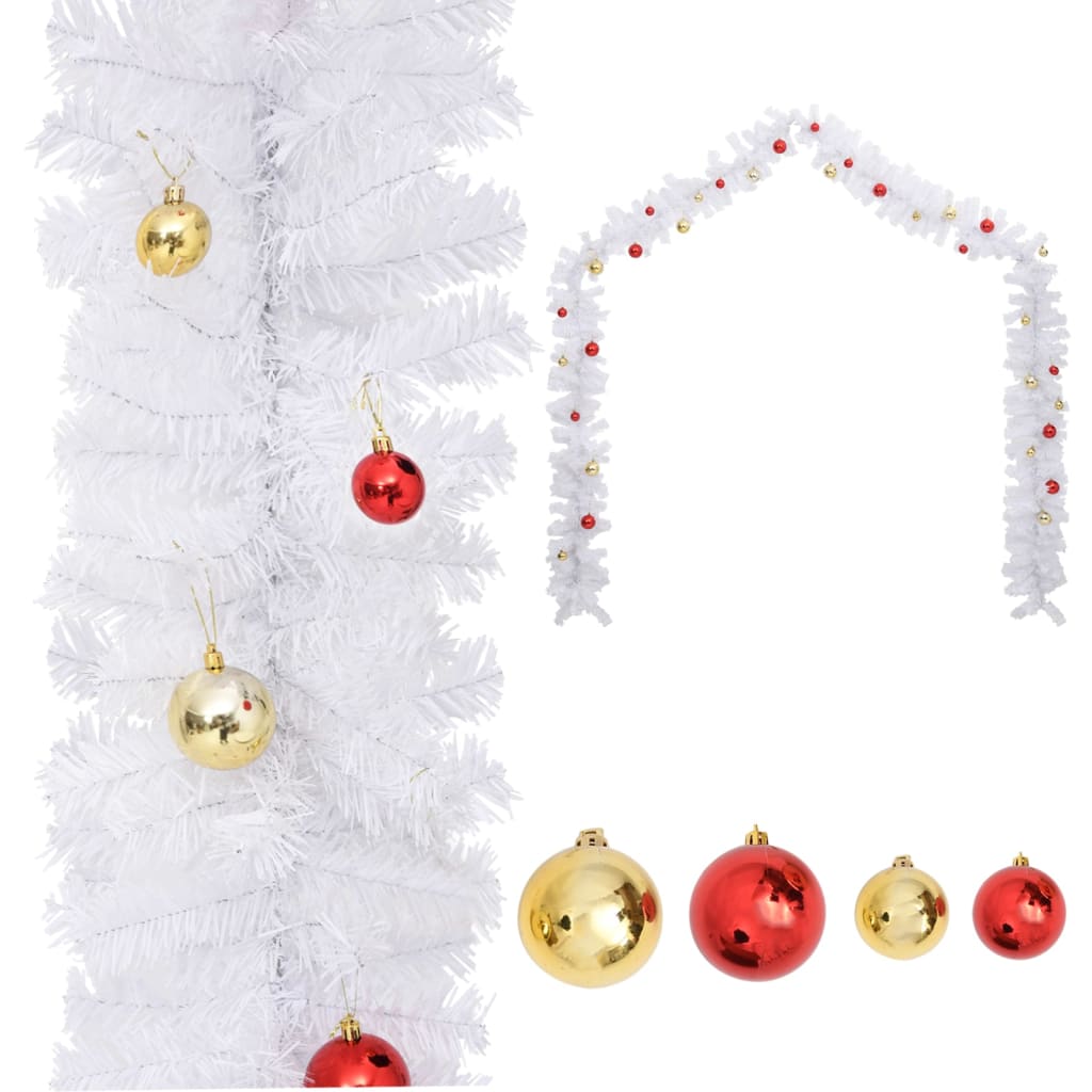 vidaXL Grinalda de Natal decorada com enfeites 5 m