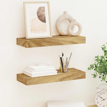 vidaXL Prateleiras de parede 2 pcs 40x15x4 cm madeira de teca maciça