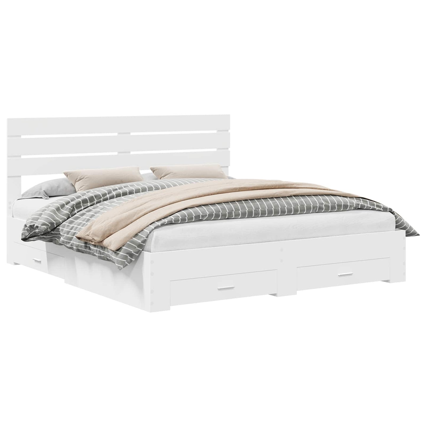 vidaXL Estrutura da Cama com gaveta com cabeceira Madeira processada