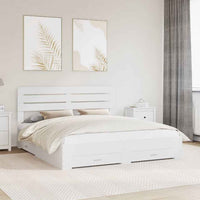 vidaXL Estrutura da Cama com gaveta com cabeceira Madeira processada
