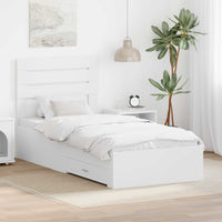 vidaXL Estrutura da Cama com gaveta com cabeceira Madeira processada