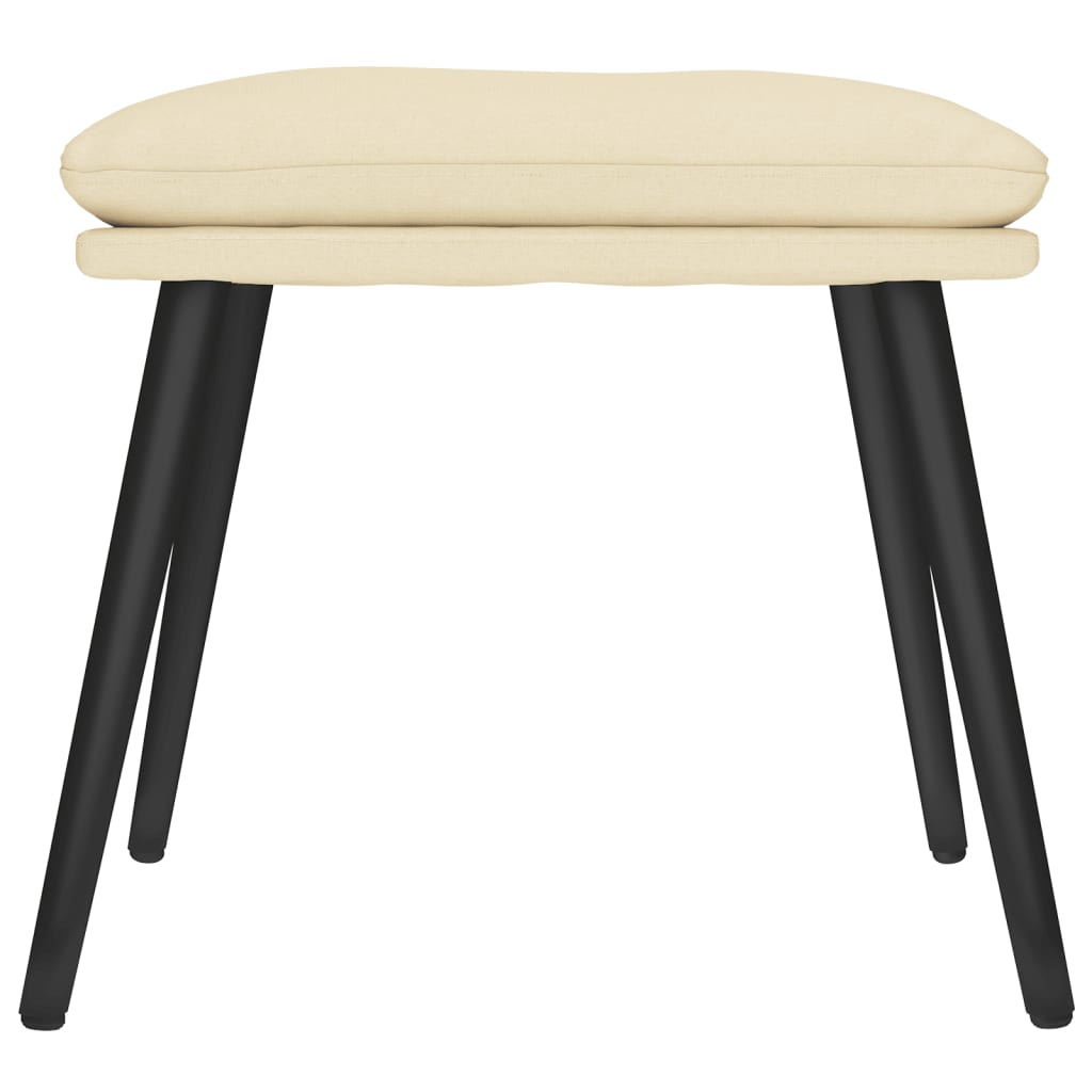 vidaXL Apoio de pés 45x29,5x35 cm tecido cor creme