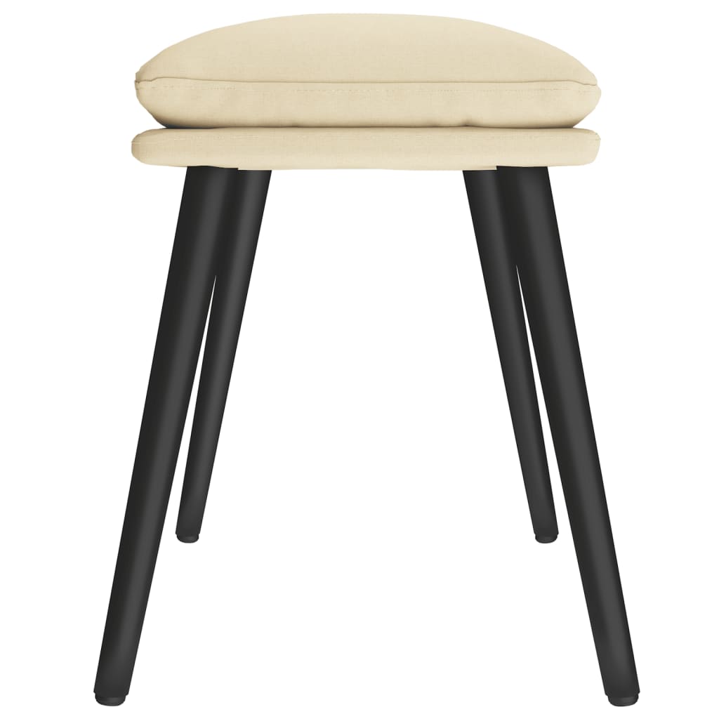 vidaXL Apoio de pés 45x29,5x35 cm tecido cor creme