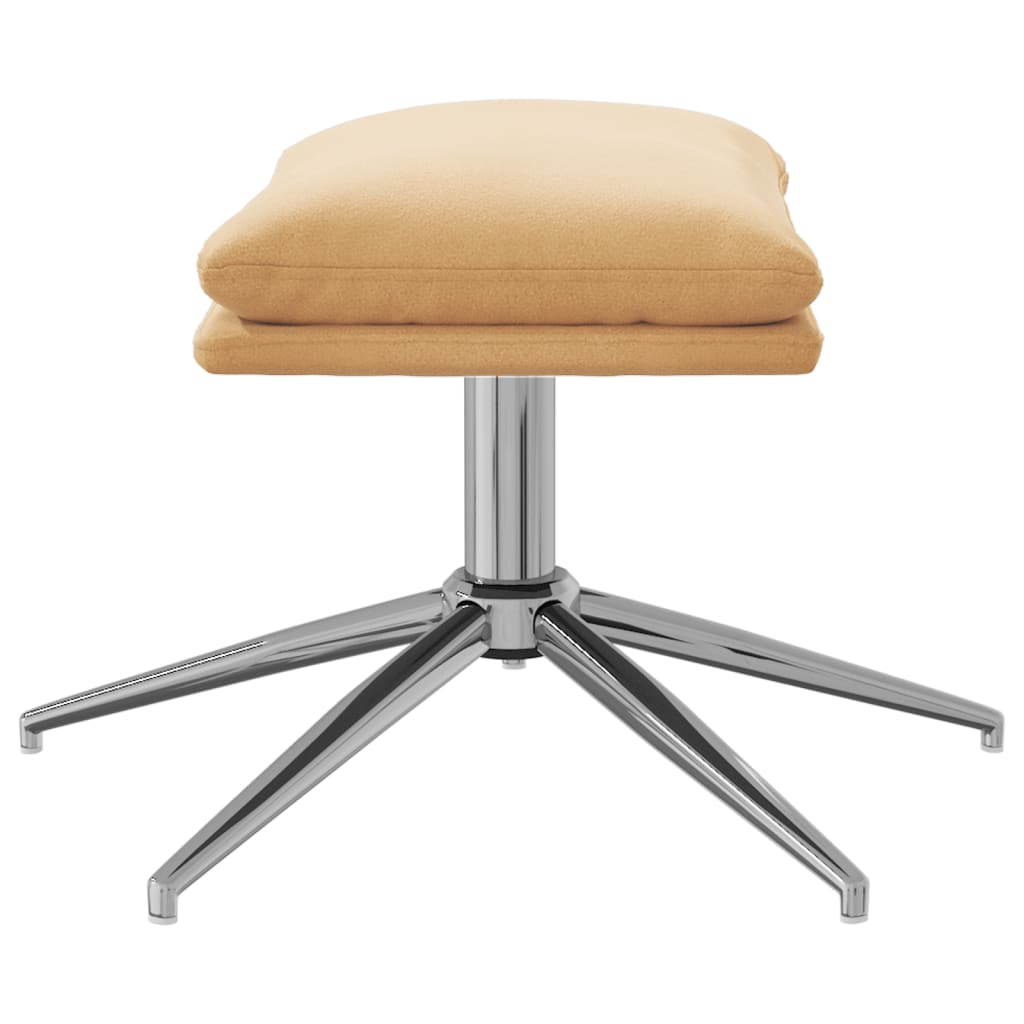 vidaXL Apoio de pés tecido de microfibra 60x60x35 cor creme