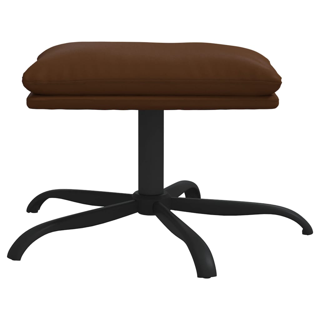 vidaXL Apoio de pés 45x29,5x36 cm couro artificial castanho brilhante