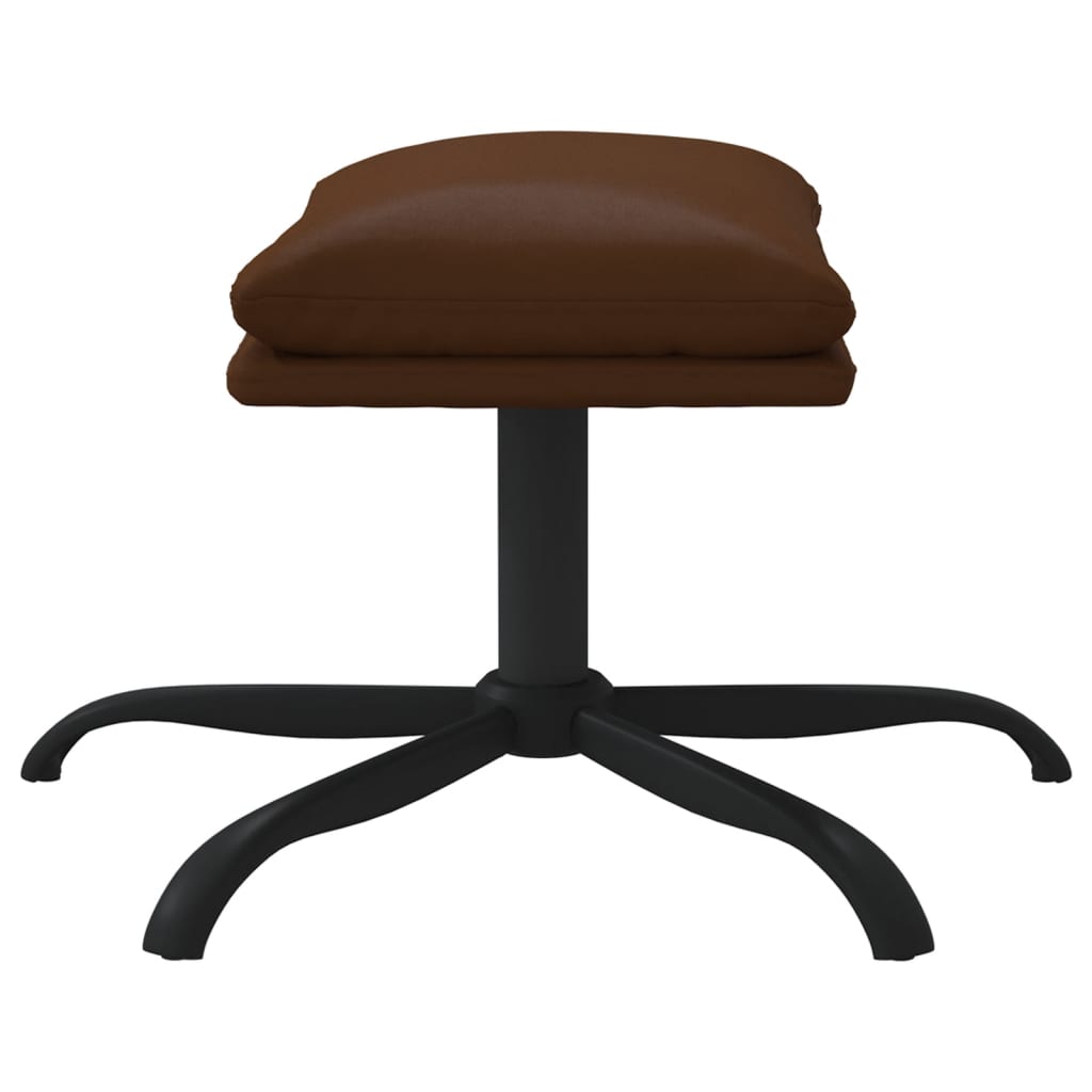 vidaXL Apoio de pés 45x29,5x36 cm couro artificial castanho brilhante