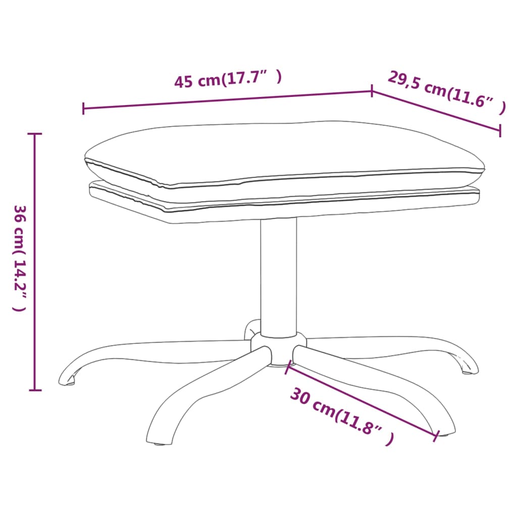 vidaXL Apoio de pés 45x29,5x36 cm couro artificial castanho brilhante