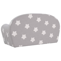 vidaXL Sofá-cama infantil 2 lugares c/ estrelas pelúcia cinzento-claro