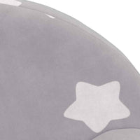 vidaXL Sofá-cama infantil 2 lugares c/ estrelas pelúcia cinzento-claro