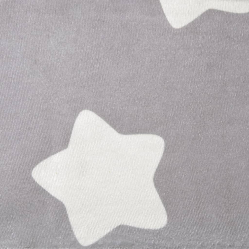 vidaXL Sofá-cama infantil 2 lugares c/ estrelas pelúcia cinzento-claro