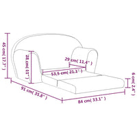 vidaXL Sofá-cama infantil 2 lugares c/ estrelas pelúcia cinzento-claro