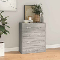 vidaXL Aparador com 4 gavetas 60 x 30,5 x 71 cm carvalho