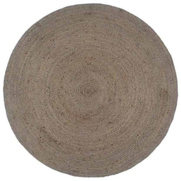 vidaXL Tapete artesanal em juta redondo 90 cm cinzento
