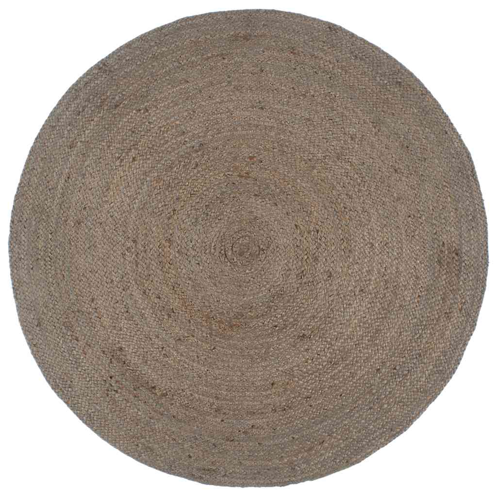 vidaXL Tapete artesanal em juta redondo 90 cm cinzento