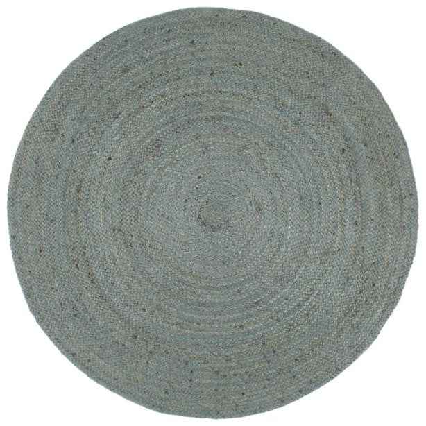 vidaXL Tapete artesanal em juta redondo 90 cm cinzento